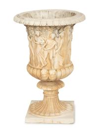A Pair of Cast Stone Campana Urns