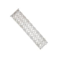WIDE WHITE GOLD AND DIAMOND BRACELET