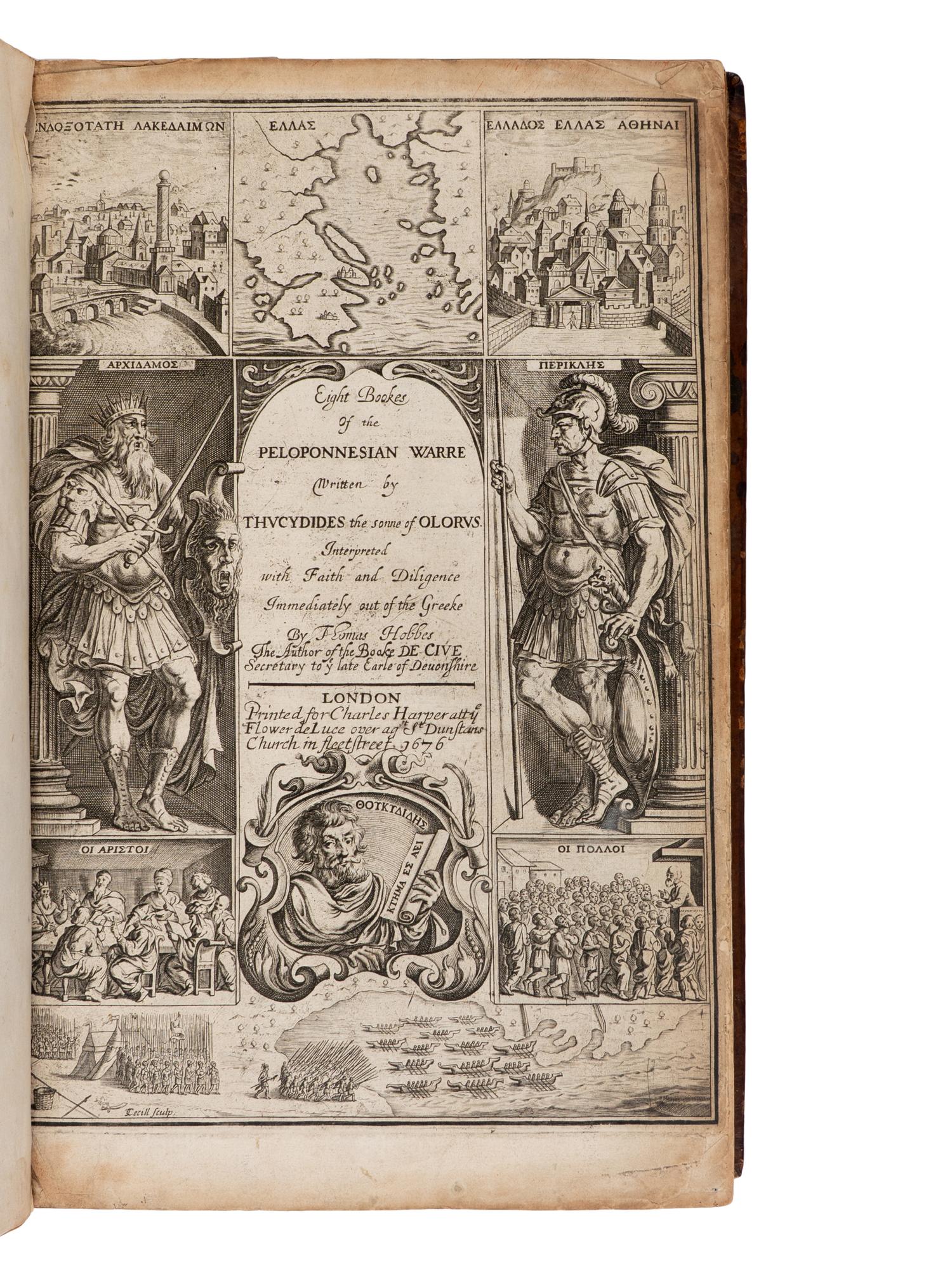 HOBBES, Thomas (1588-1679). Elements of philosophy, the first section, concerning body... now translated into English... To which are added Six lessons to the professors of the mathematiques . London: R. & W. Leybourn for A. Crooke, 1656.