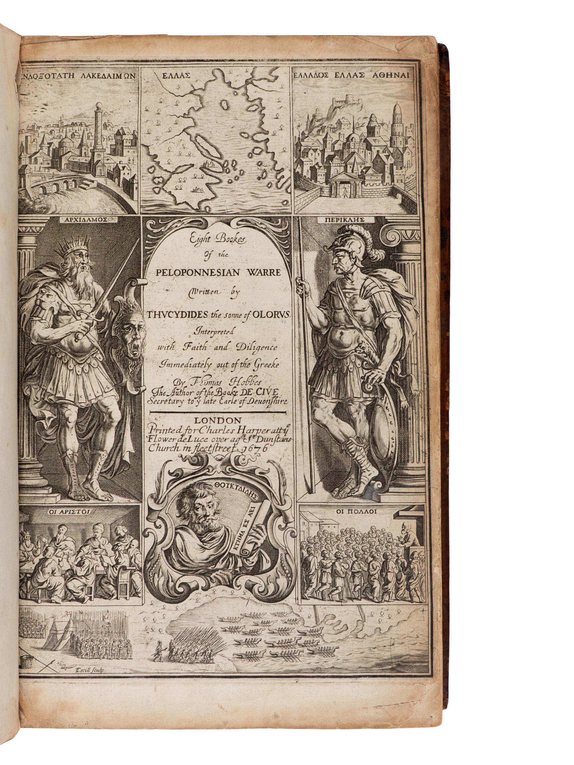 HOBBES, Thomas (1588-1679). Elements of philosophy, the first section, concerning body... now translated into English... To which are added Six lessons to the professors of the mathematiques . London: R. & W. Leybourn for A. Crooke, 1656.