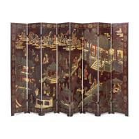A Chinese Eight-Panel Coromandel Screen, Qing Dynasty 清乾隆乙未（1775）款 款彩鹤鹿同春图八扇屏