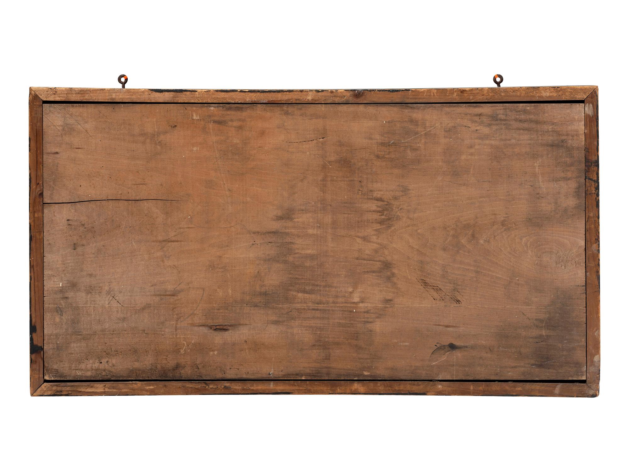 A Painted Wood Board and Lodging Sign