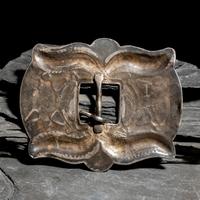 Navajo Silver and Turquoise Belt Buckle, from a Third Phase Concha Belt