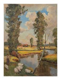 Landscape with Shepherdess and Sheep