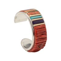 Sterling Silver Lady Bug Cuff Bracelet, with 14K Gold Accents