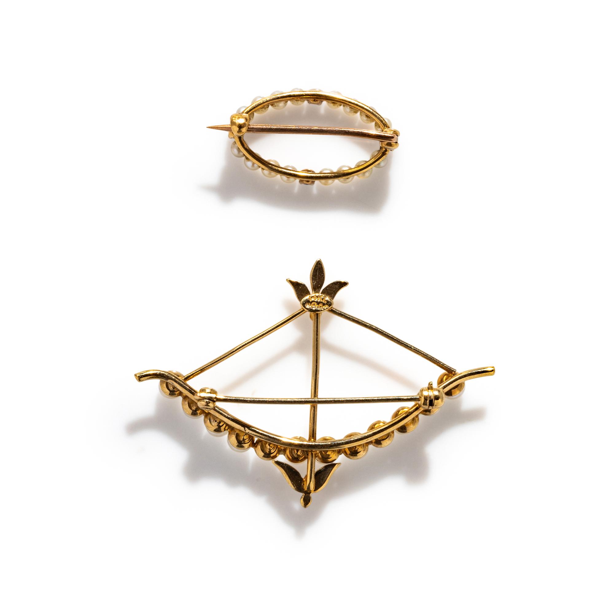 COLLECTION OF YELLOW GOLD AND CULTURED PEARL JEWELRY