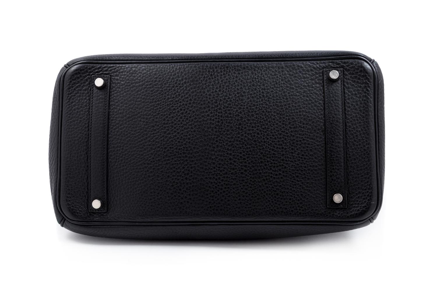 An Hermès Black Clemence 35cm Birkin, 9.75" H x 13.75" W x 7" D; Handle drop: 5".
