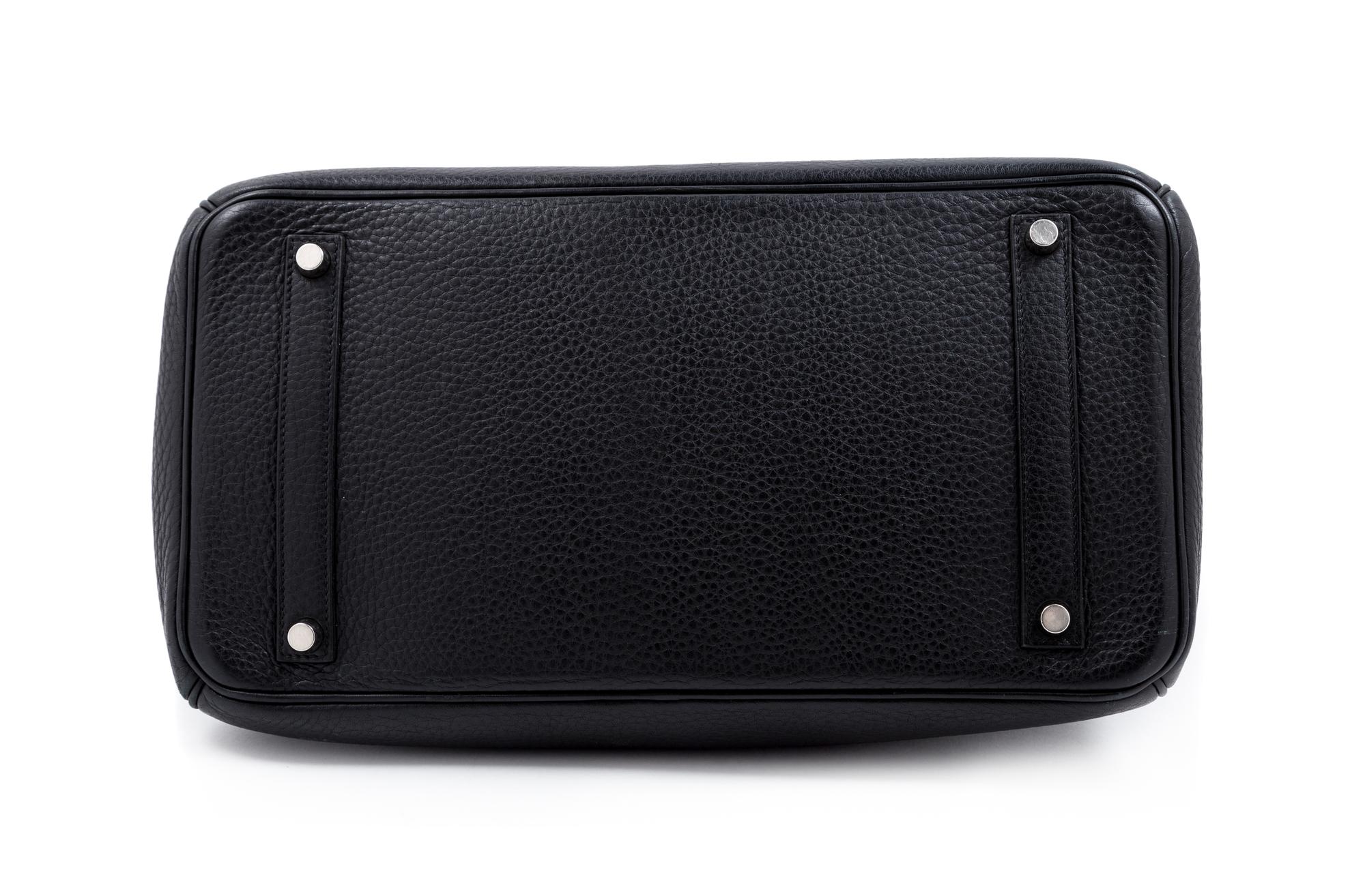 An Hermès Black Clemence 35cm Birkin, 9.75" H x 13.75" W x 7" D; Handle drop: 5".