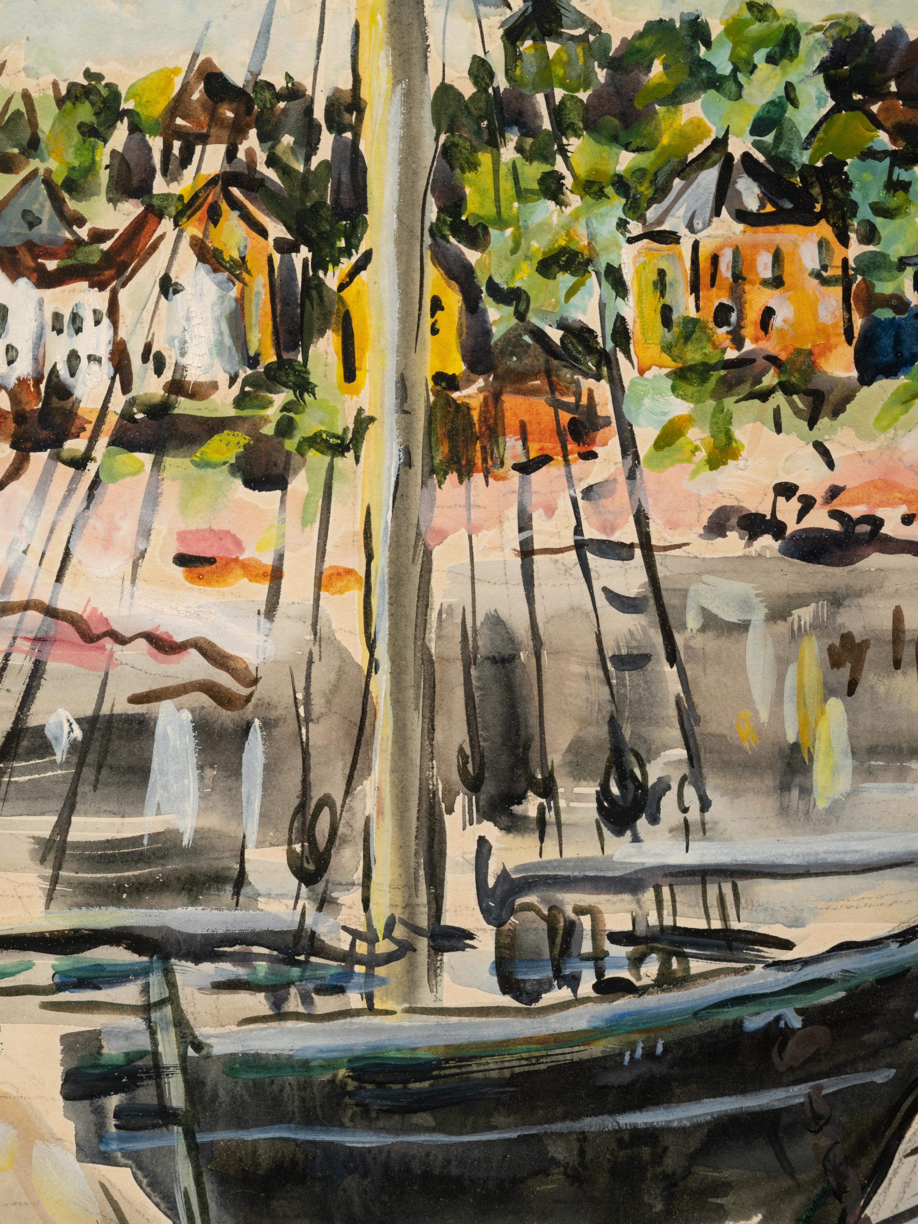 Boat in Seaside Harbor , c. 1940-41