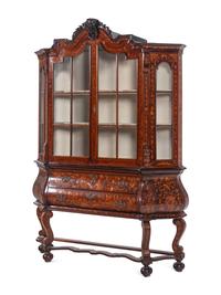 A Dutch Marquetry Cabinet on Stand