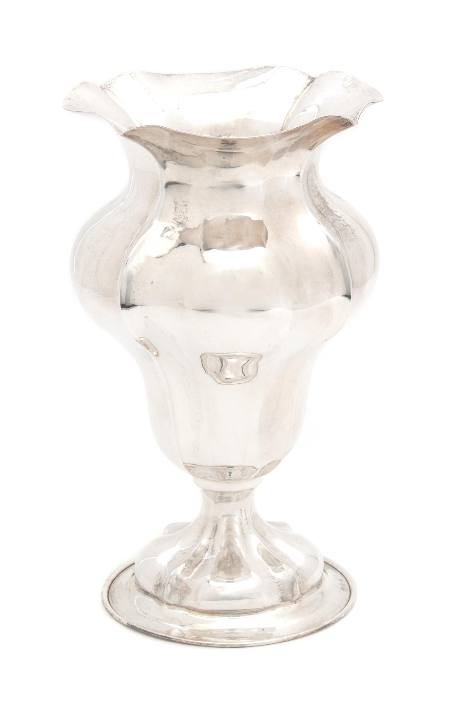 A German Silver Vase Height 8 3/4 inches. — 20TH CENTURY