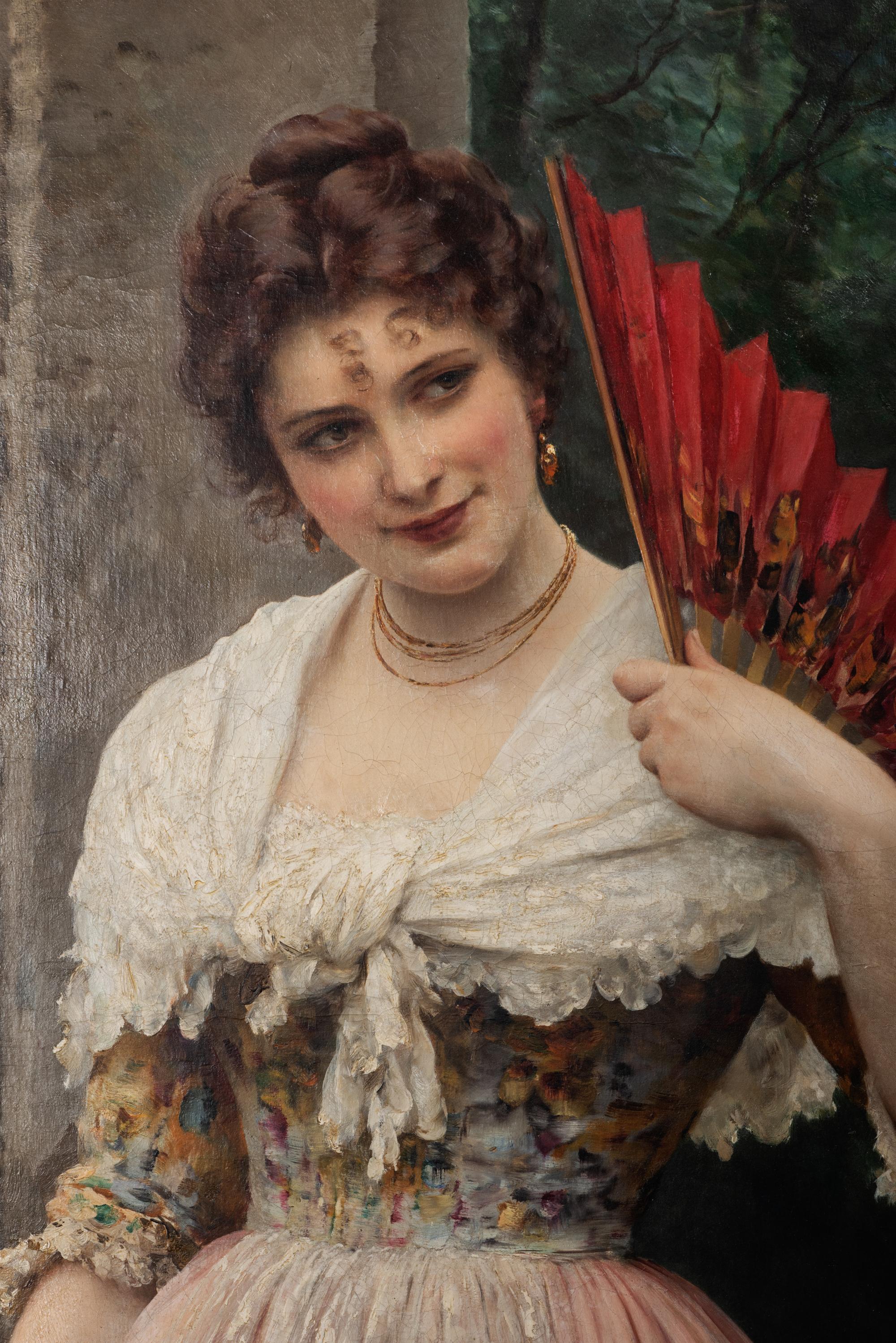 Portrait of a Woman with Red Fan