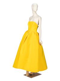 Carolina Herrera Yellow Silk-Faille Midi Dress