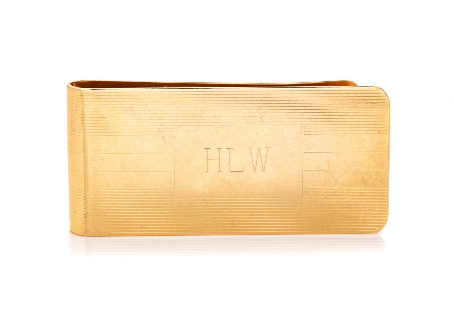 A 14 Karat Yellow Gold Money Clip,