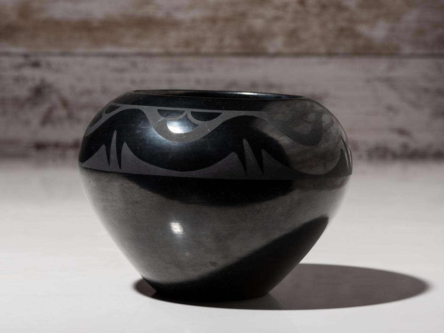 Blackware Pottery Jar, with Gunmetal Finish, 1956-1959
