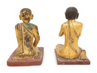 Two Cambodian Giltwood Buddha Figures