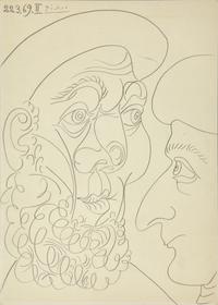 Tête d'Homme (with Deux Têtes verso), 1969 | A Double-Sided Drawing
