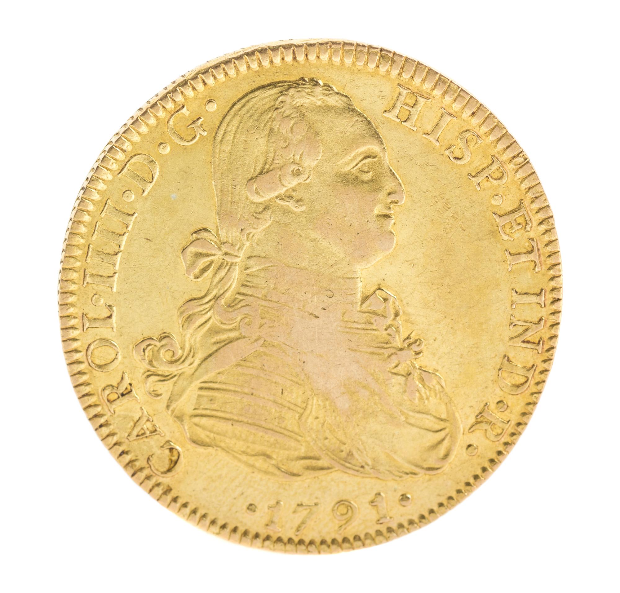 Spanish Empire, Mexico (1793 A.D.), Gold Eight Escudos — Gold Eight Escudos