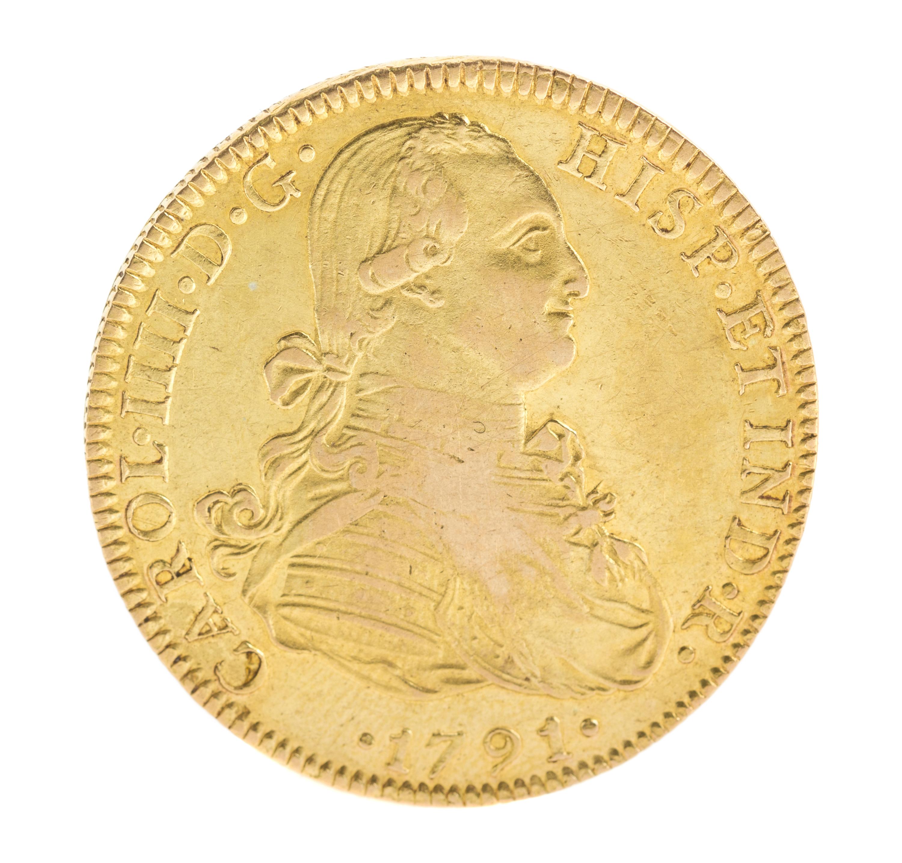 Spanish Empire, Mexico (1793 A.D.), Gold Eight Escudos — Gold Eight Escudos