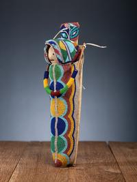 Umatilla Beaded Hide Doll Cradle