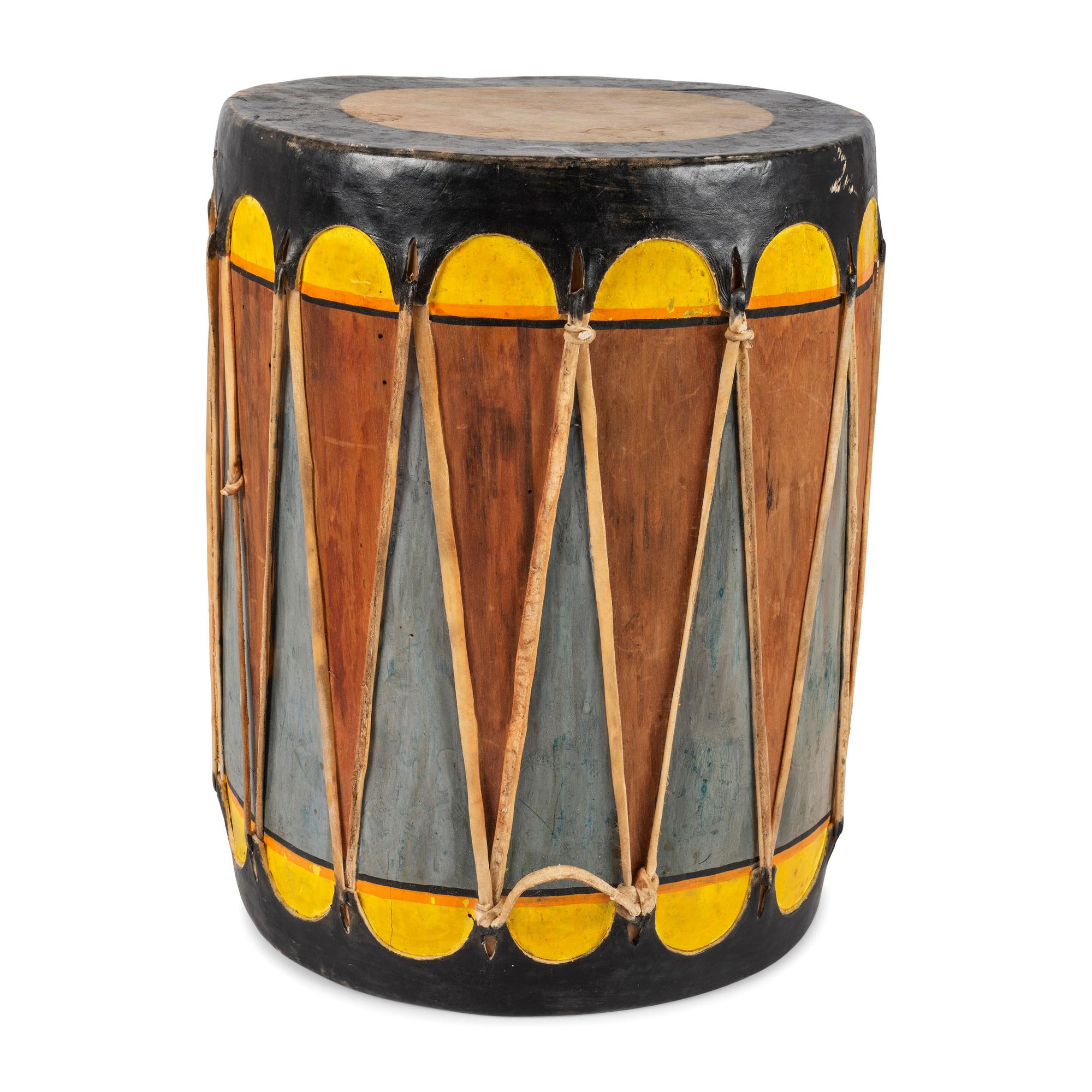 Cochiti Painted Hide Drum