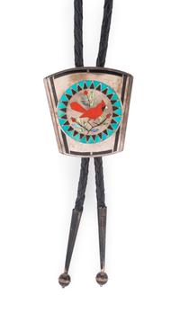 Silver and Mosaic Inlay Bolo Ties Lot is located and will ship from Denver, Colorado.