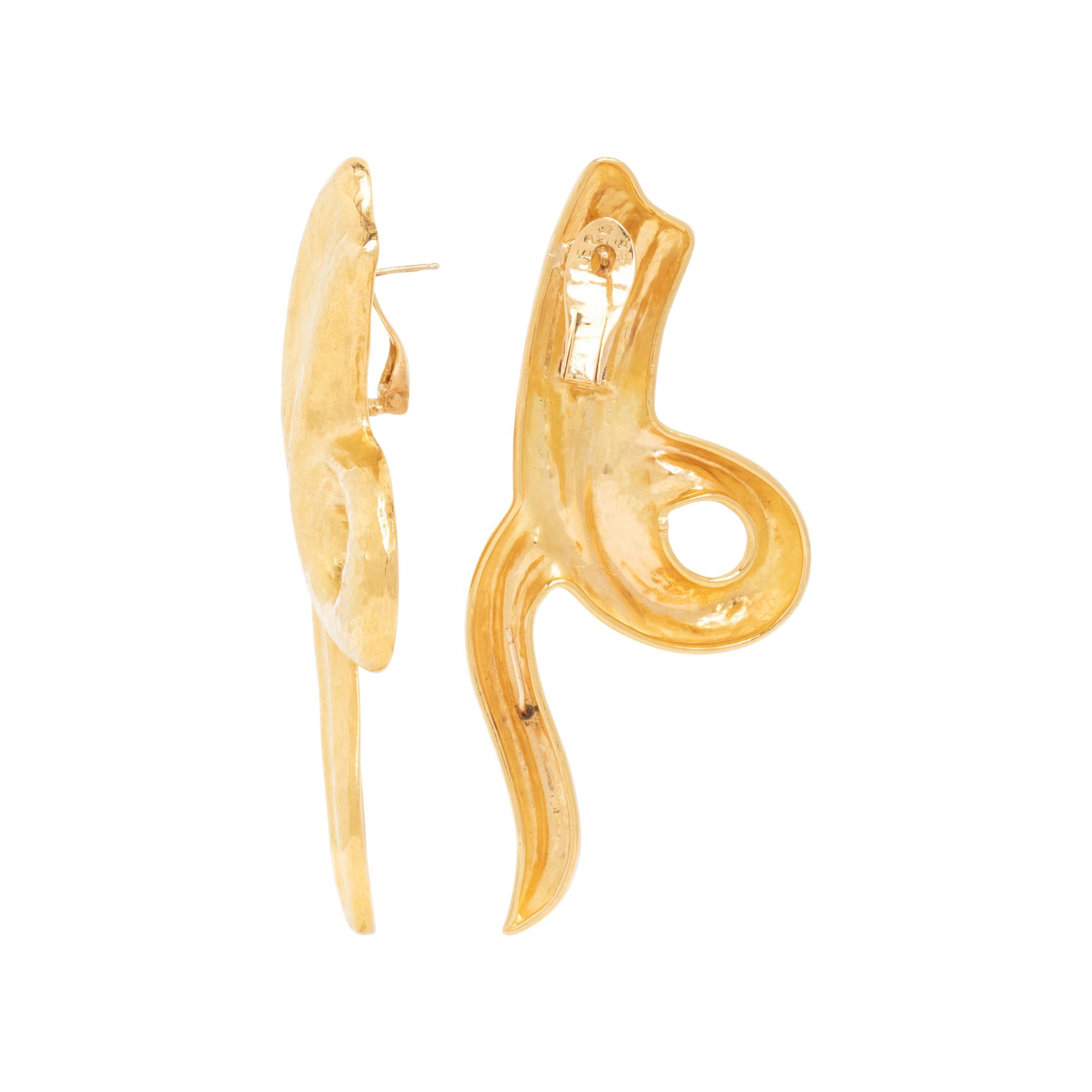 LALAOUNIS, HIGH KARAT GOLD EARRINGS