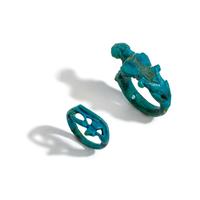 Two Egyptian Faience Rings