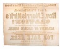 [HARRISON, William Henry (1773-1841).] KIRK, Edward Norris (1802-1874). Eulogy on President Harrison. [New York]: J.W. Harrison, [1841].