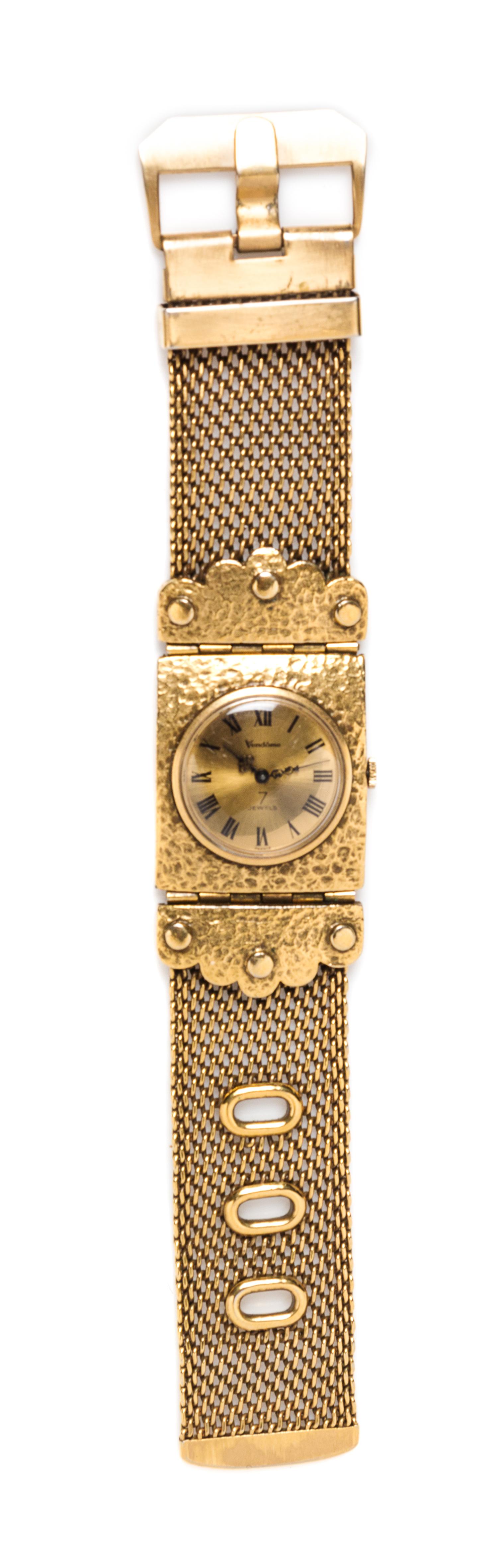 A Vendome Goldtone Watch, 7" x 1".