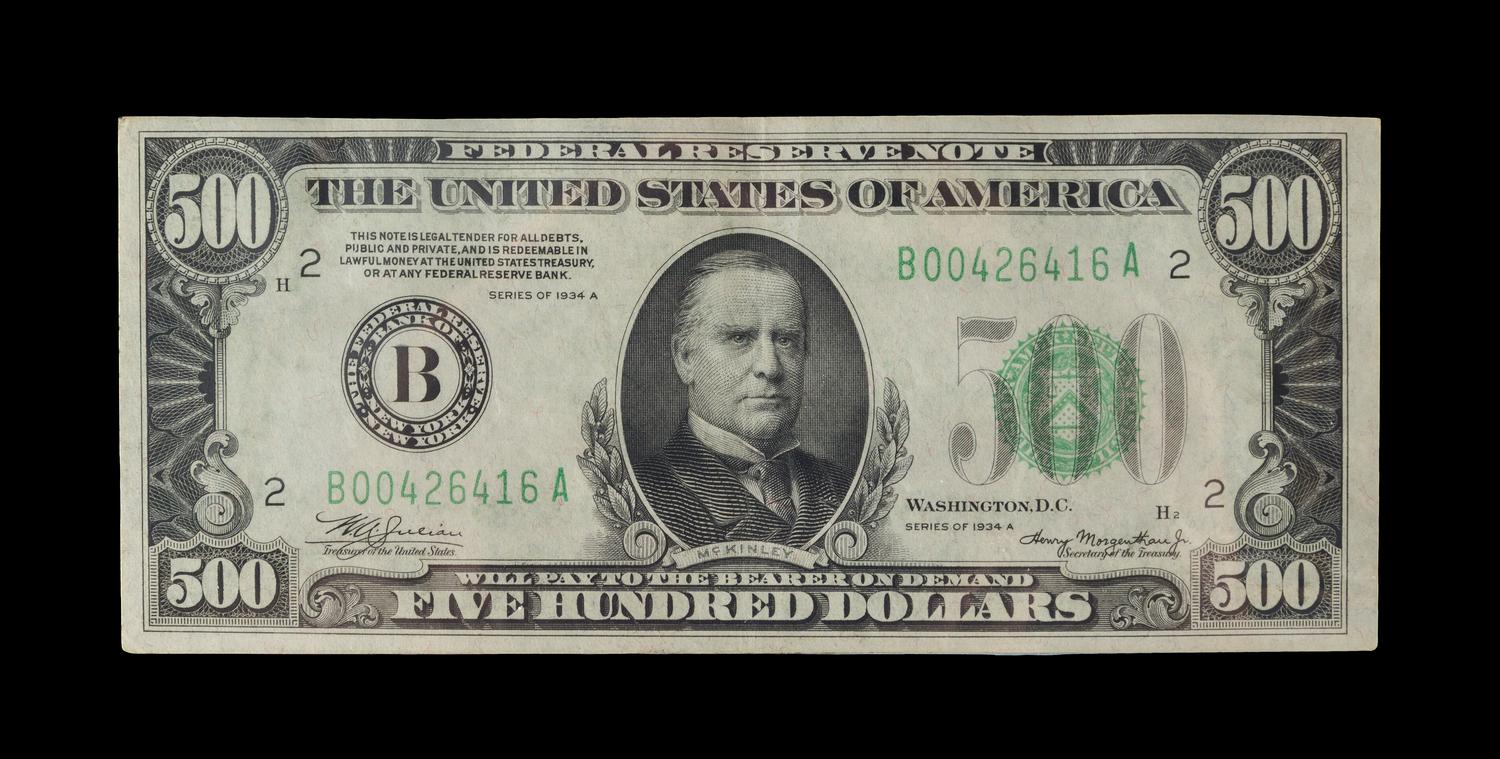 A United States 1934A-B $500 Mule Federal Reserve Note