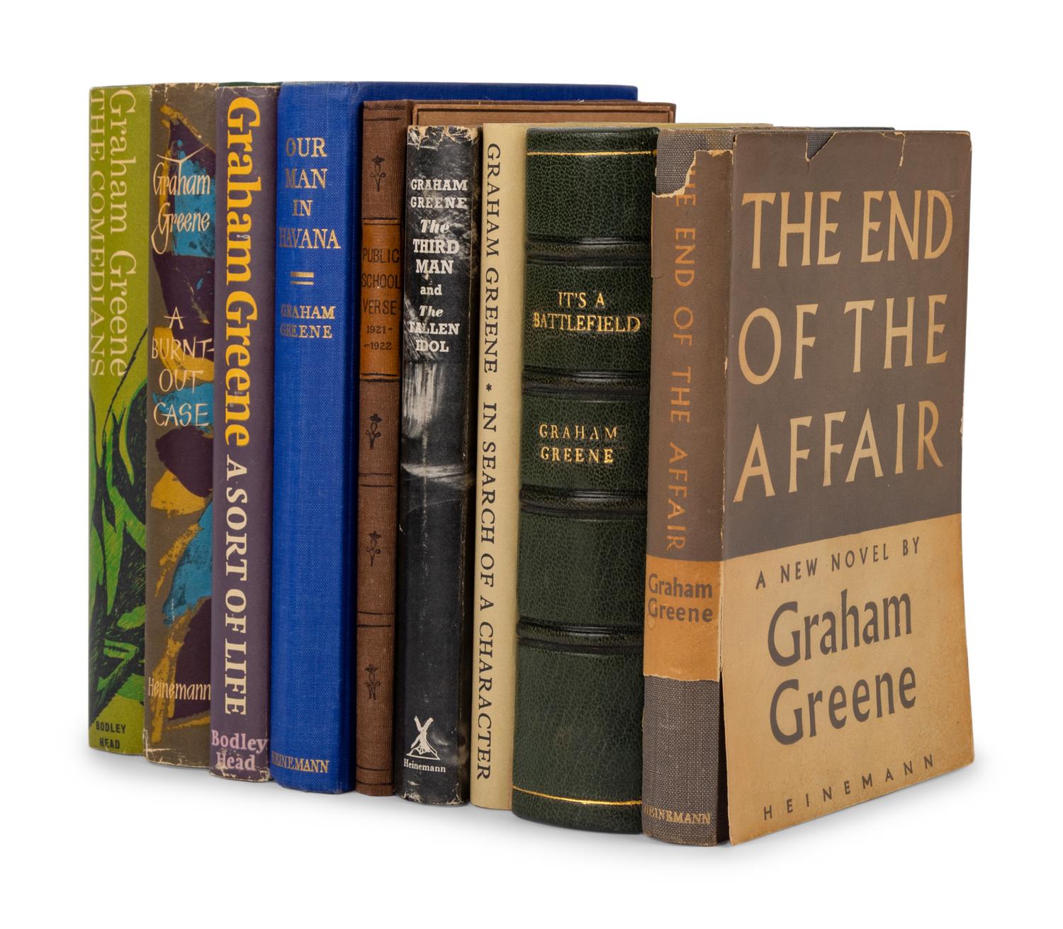 GREENE, Graham (1904-1991). A group of 12 works, including signed limited editions, including: