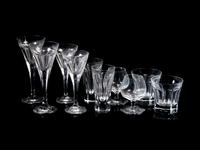 A Collection of Moser Cut Glass Stemware
