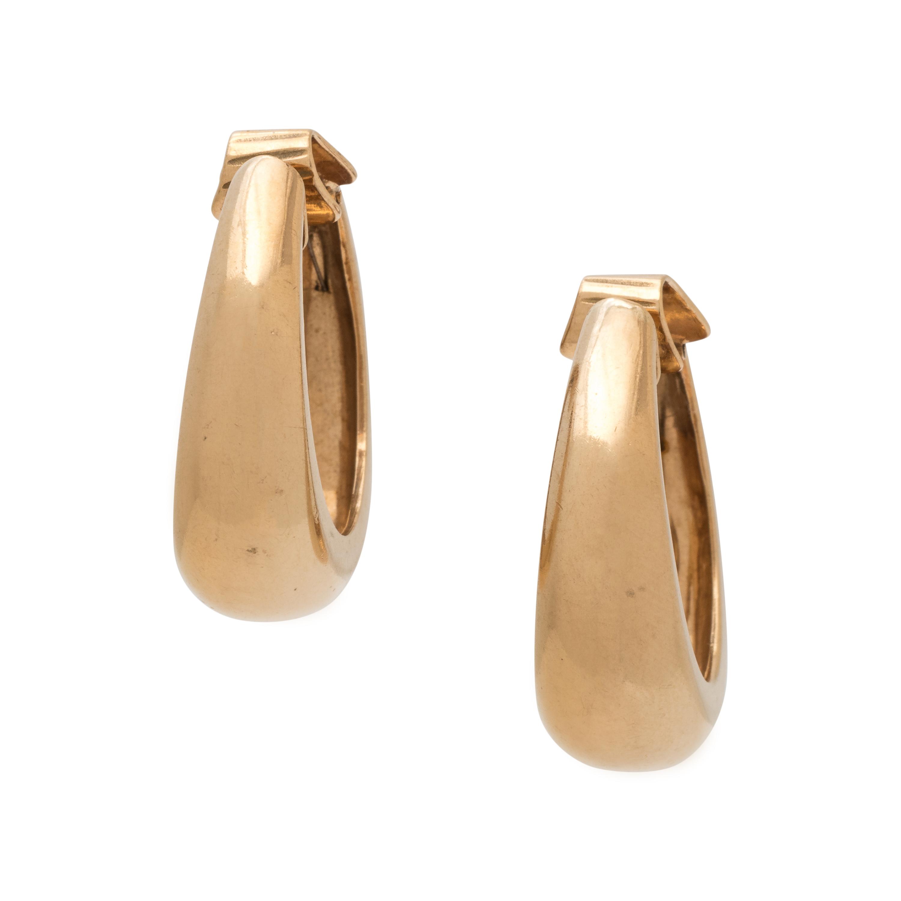 YELLOW GOLD HOOP EARCLIPS