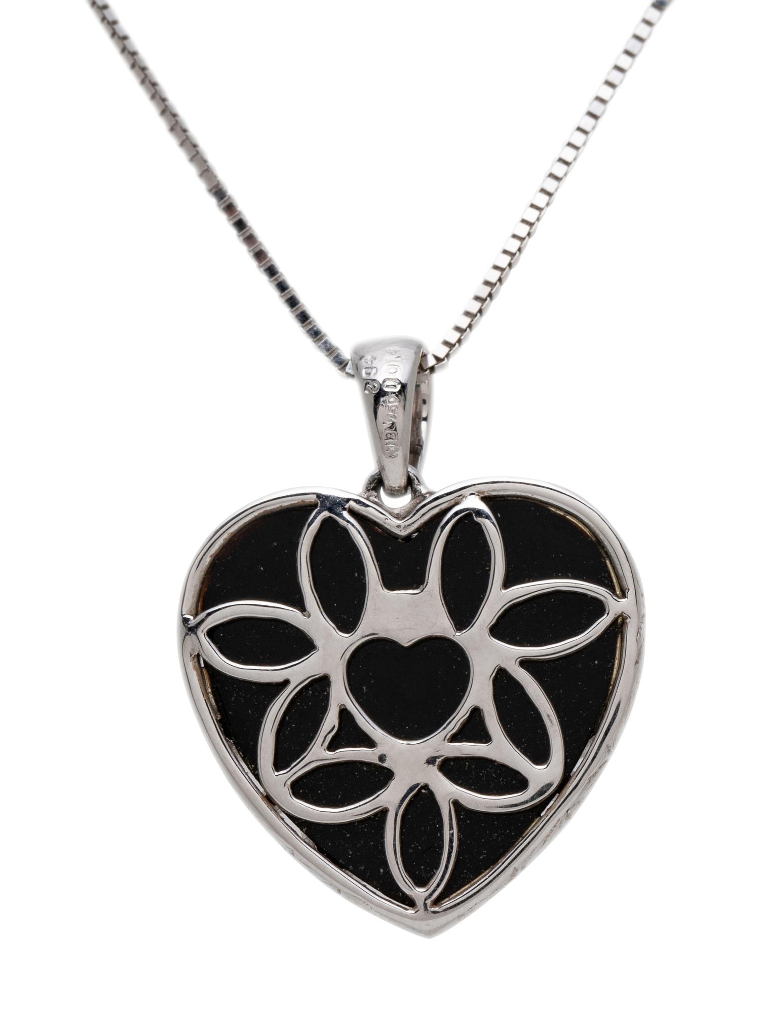 MORGANITE, DIAMOND AND ONYX PENDANT/NECKLACE