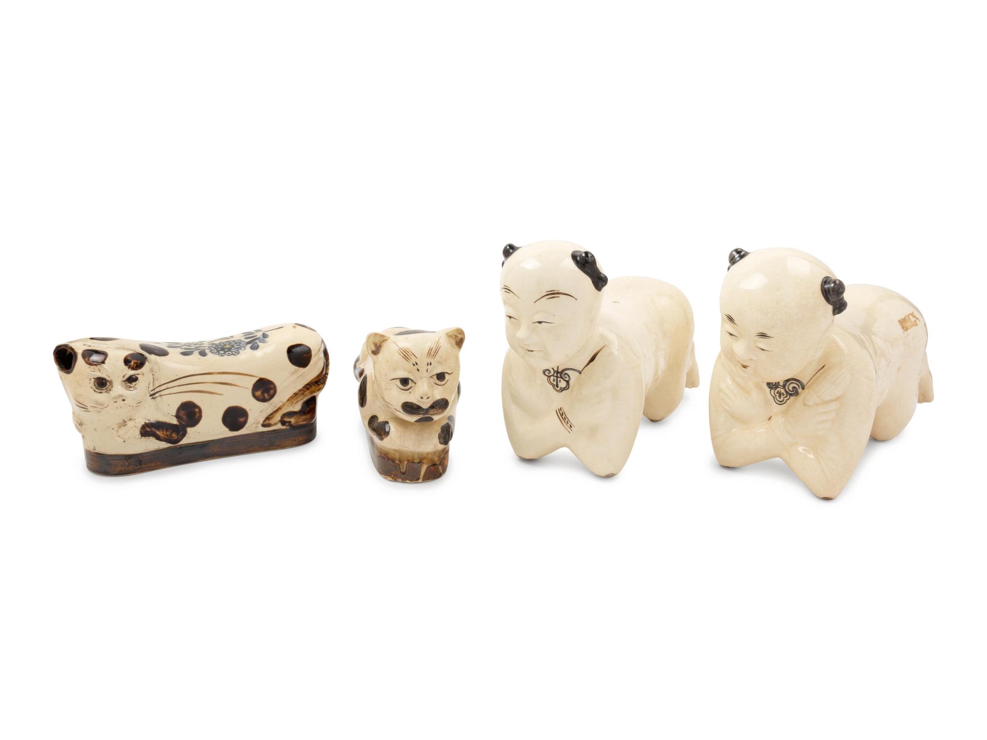 Six Chinese Cizhou -Style Porcelain Pillows