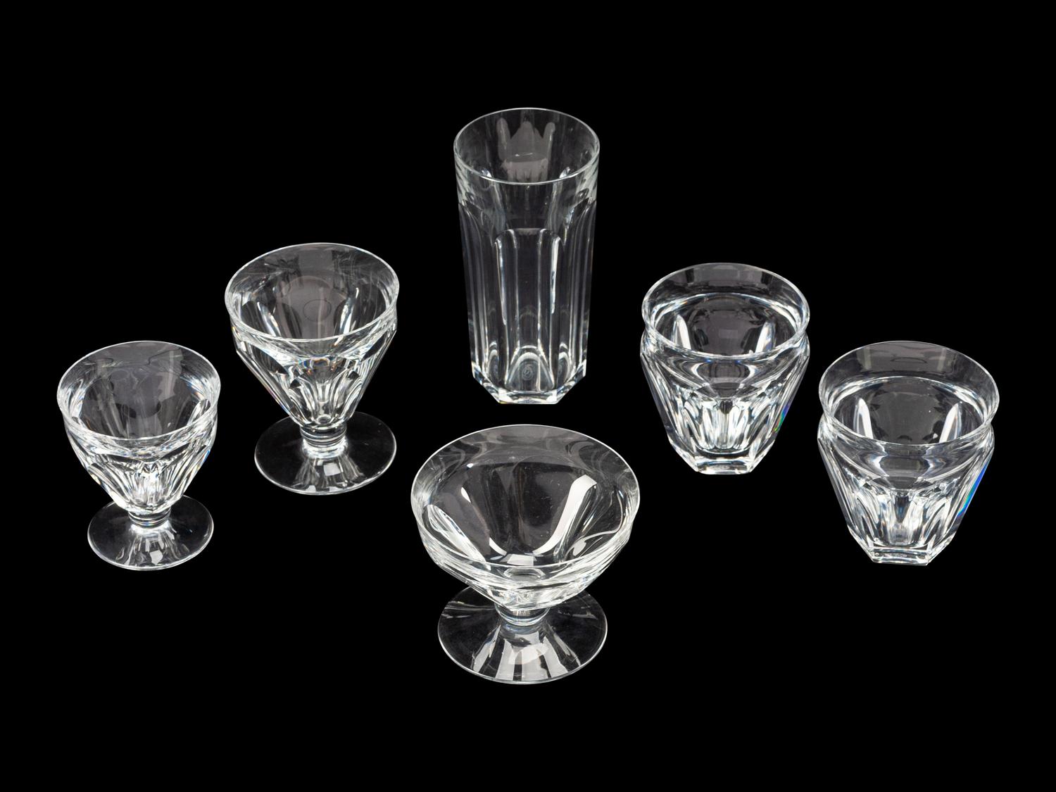A Baccarat Glass Stemware Service