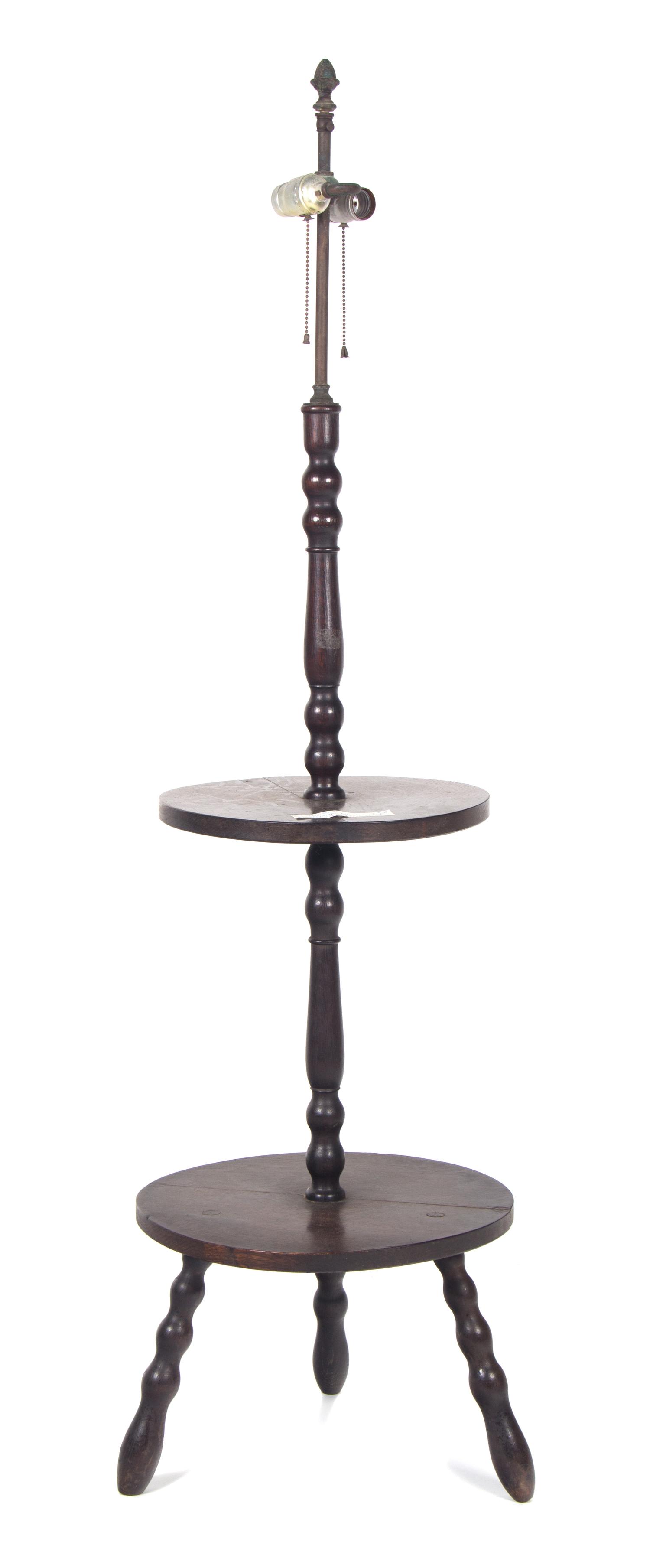 A Wooden Floor lamp Height overall 57 inches.
