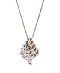 DIAMOND AND PINK SAPPHIRE SHELL PENDANT/NECKLACE