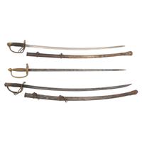 Lot of Three Swords: 1872 Light Cavalry, 1840 NCO, and European 1860