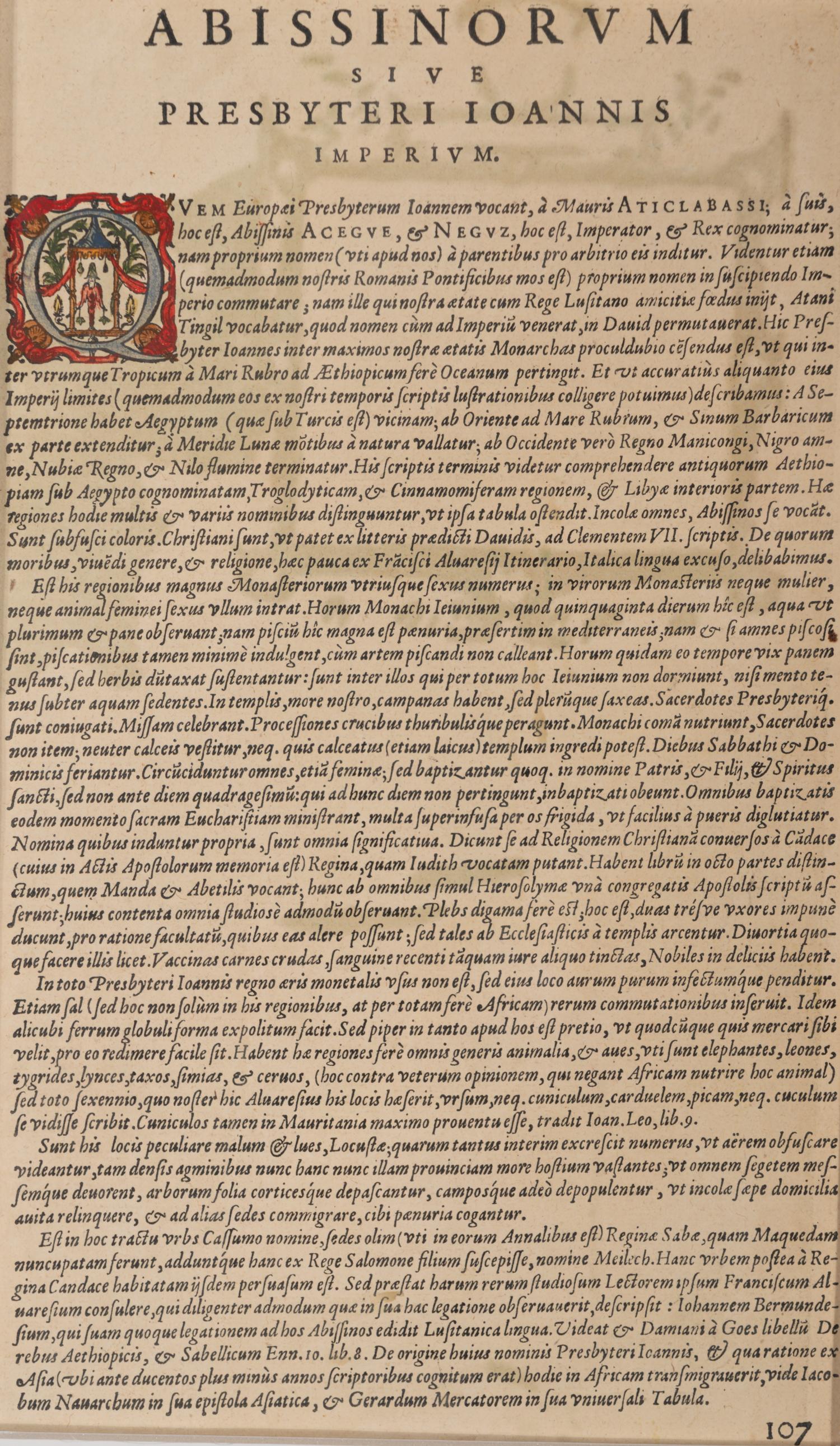 [MAP]. ORTELIUS, Abraham. (1527-1598). Presbiteri Iohannis, sive, Abissinorum Imperii Descriptio . Antwerp, 1592.