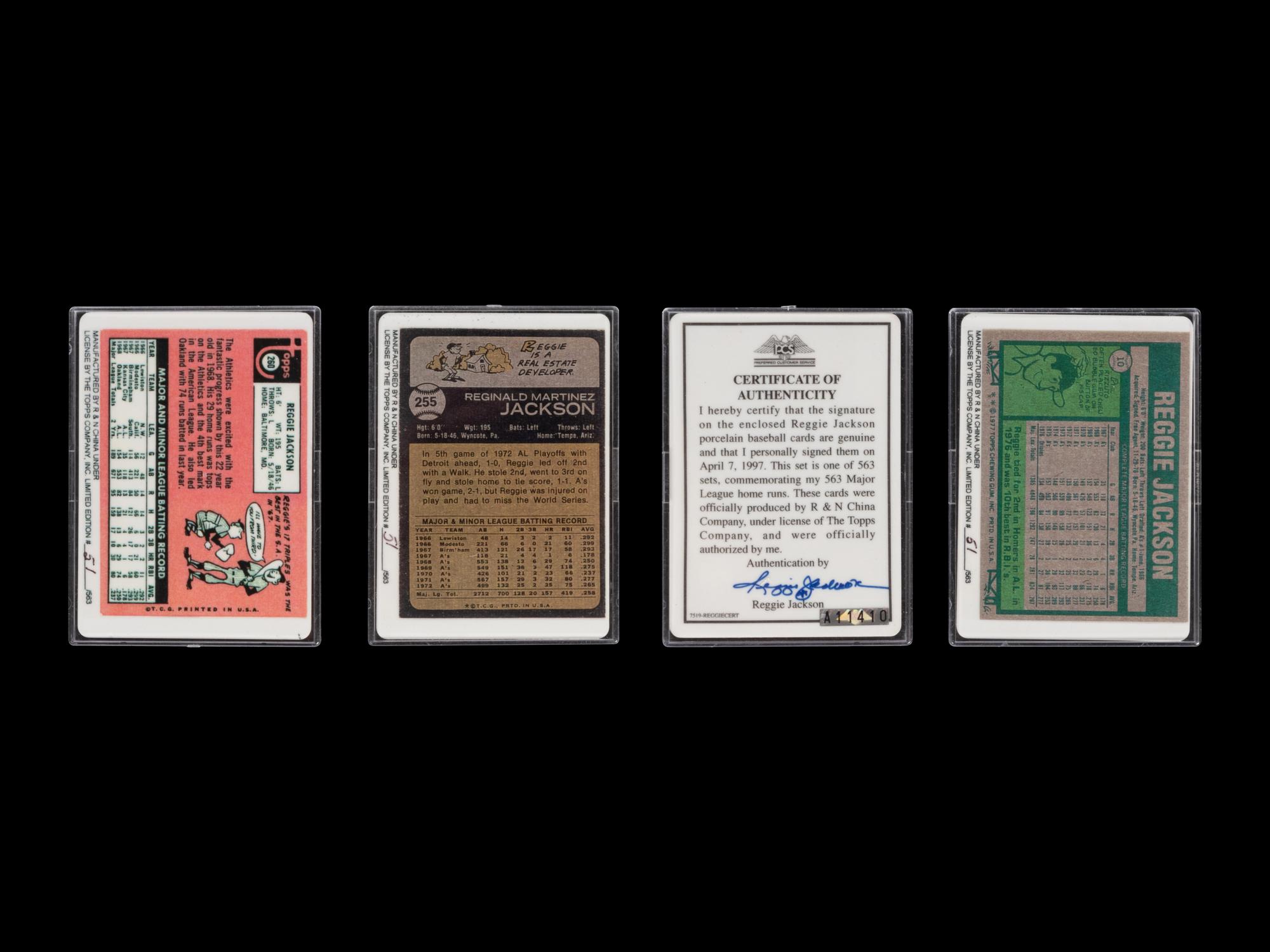 A Reggie Jackson Signature Series Set of Signed Autograph Baseball Cards,
