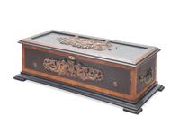A Swiss Ebonized and Rosewood-Veneered Cylindrical Music Box