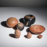 Collection of Miniature Santa Clara and San Ildefonso Sgraffito Pottery