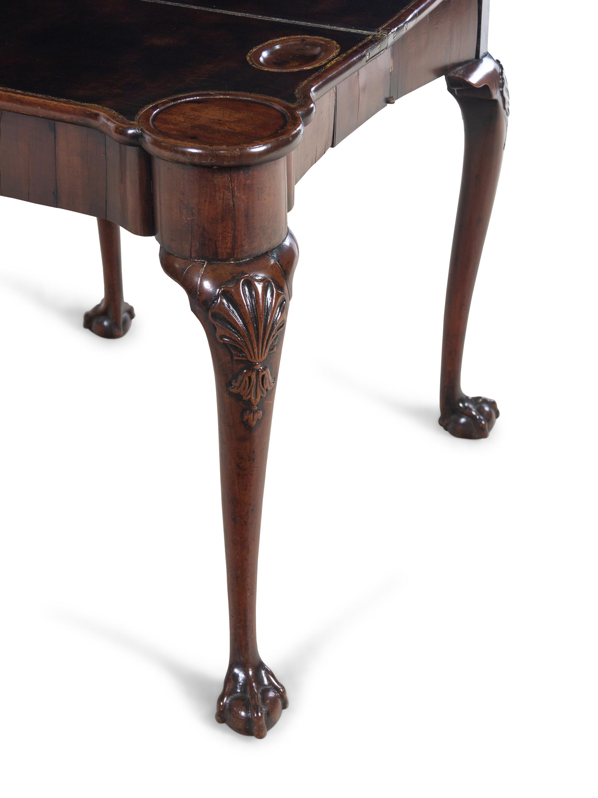 A George II Walnut Flip-Top Game Table