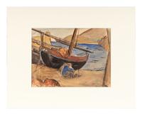 Untitled (Fishermen and Sailboat), c. 1925