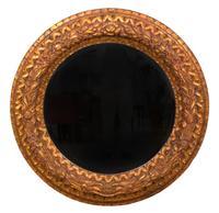 A Pair of Rococo Revival Carved Giltwood Mirrors Diameter 47 inches. — 20TH CENTURY