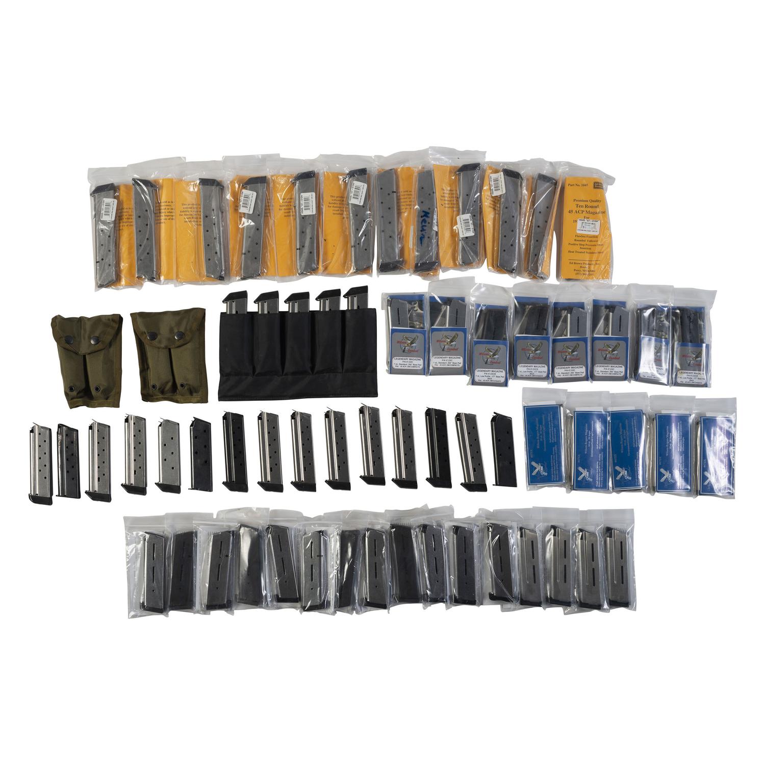 Lot of 65 Assorted 1911-Style .45 ACP Magazines Including: Colt and Wilson Combat