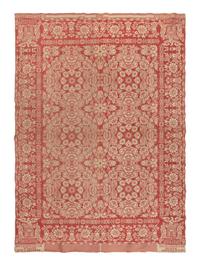 A Cotton and Wool Jacquard Coverlet by James Cunningham