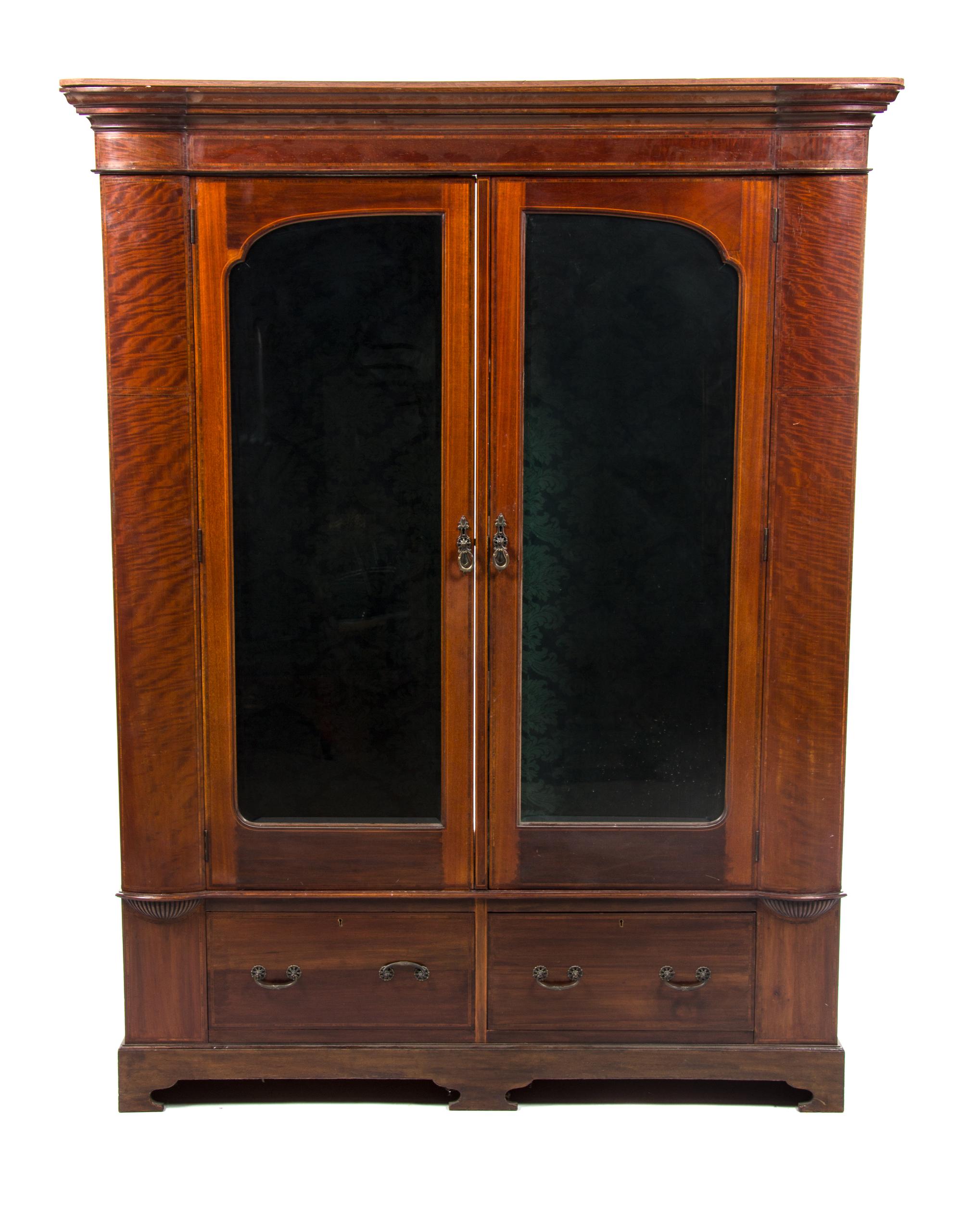 An Edwardian Mahogany Vitrine, Height 82 x width 63 x depth 20 inches.